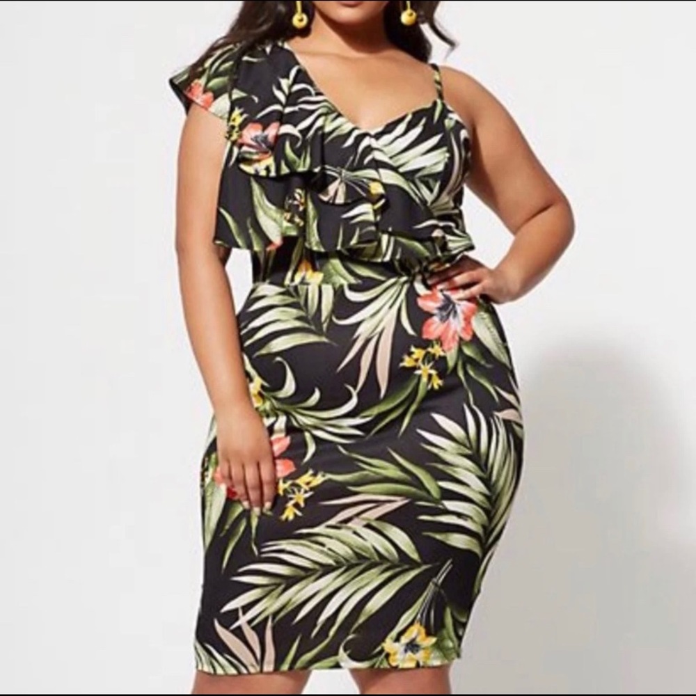 FTF Tropical Bodycon Dress